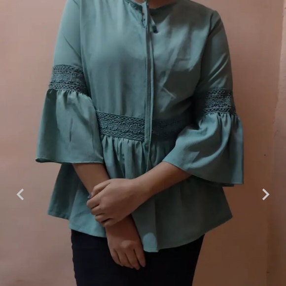 PlusS Green Peplum Top - Picture 10 of 10